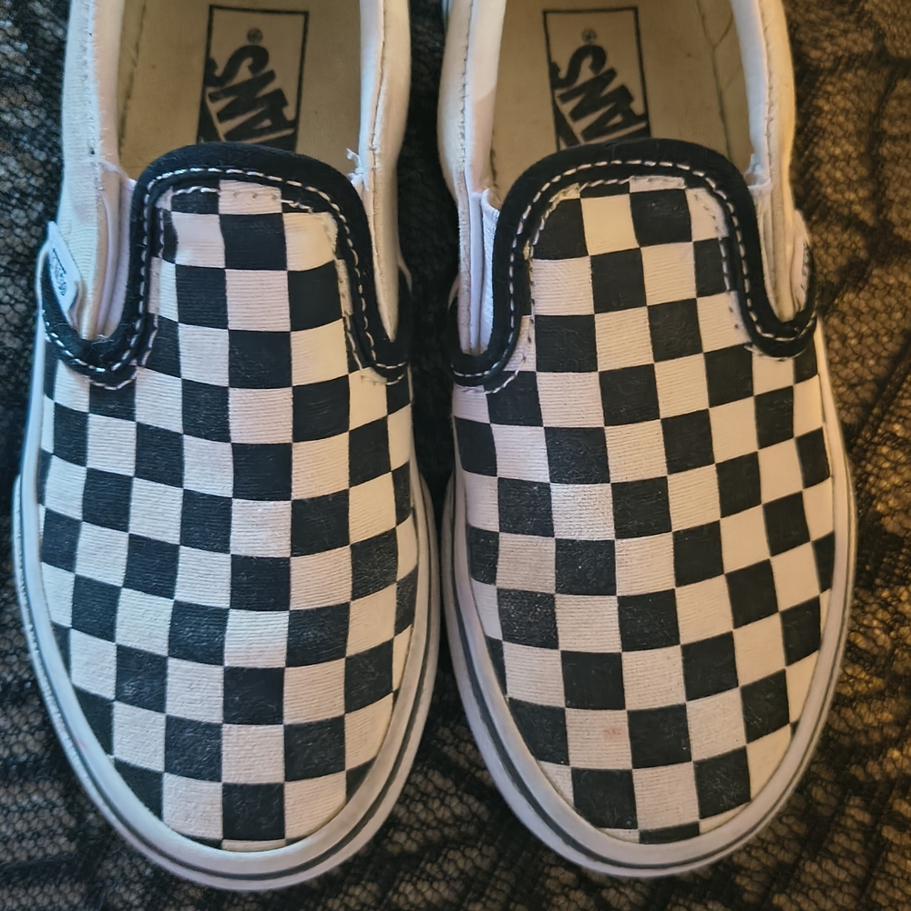 Vans Kids Black and White Checkered Sneakers